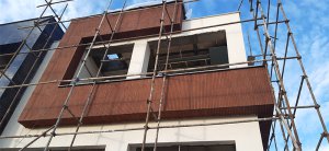 نمای ترکیبی سنگ و آجر نسوز