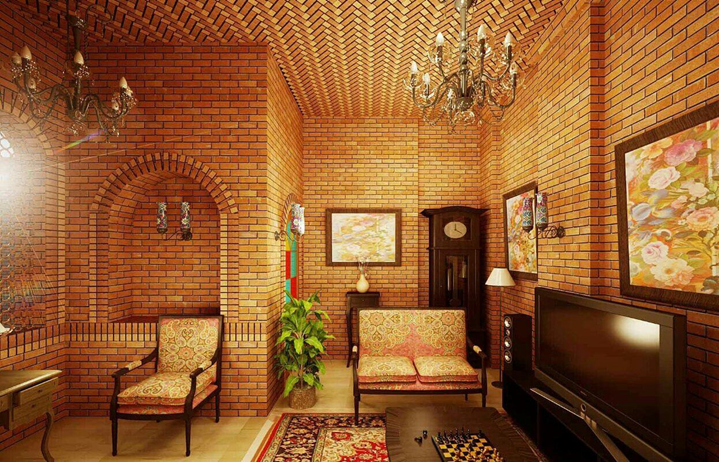 آجر نما در دکوراسیون داخلی