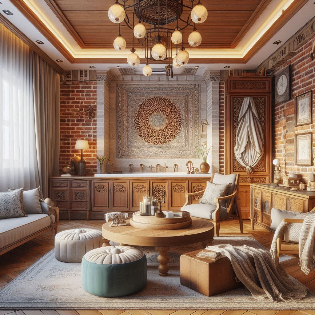 اتاق سنتی در منزل با آجرنما
